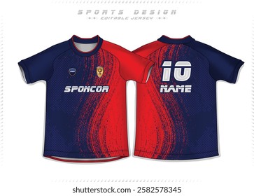 Football Jersey Design for Sport t-shirt, Soccer jersey mockup for football club. uniform front and back view.