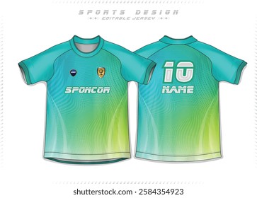 Football Jersey Design for Sport t-shirt, Soccer jersey mockup for football club. uniform front and back view.