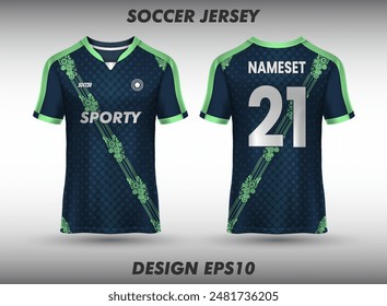 Football jersey design for sublimation jersey template front and back view of sports jersey