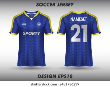 Football jersey design for sublimation jersey template front and back view of sports jersey