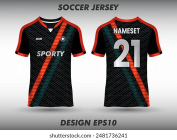 Football jersey design for sublimation jersey template front and back view of sports jersey