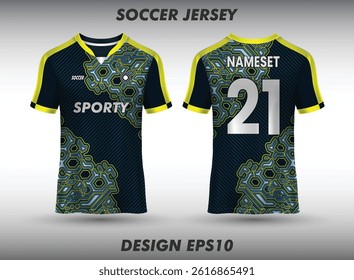 Football jersey design for sublimation jersey template front and back view