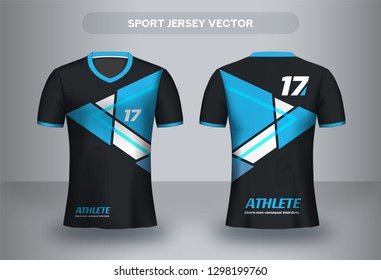 Football Jersey design template. Corporate Design Shirt. Soccer club uniform T-shirt front and back view.
