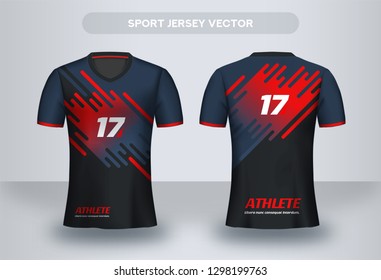 Football Jersey design template. Corporate Design Shirt. Soccer club uniform T-shirt front and back view.