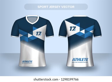 Football Jersey Design Template. Corporate Design Shirt. Soccer Club Uniform T-shirt Front And Back View.