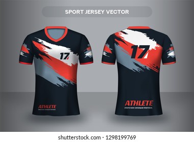 Football Jersey design template. Corporate Design Shirt. Soccer club uniform T-shirt front and back view.