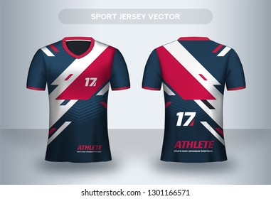 Football Jersey design template. Corporate Design, Soccer club uniform T-shirt front and back view.