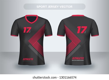 Football Jersey design template. Corporate Design, Soccer club uniform T-shirt front and back view.