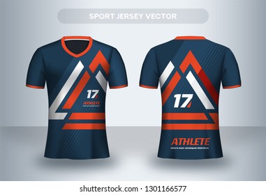 Football Jersey design template. Corporate Design, Soccer club uniform T-shirt front and back view.