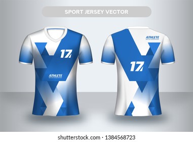 Football Jersey Design Template. Corporate Design, Soccer Club Uniform T-shirt Front And Back View.