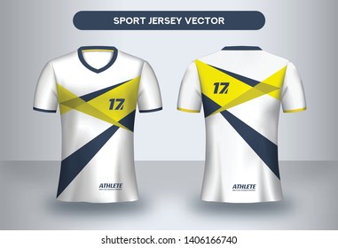 Football Jersey design template. Corporate Design, Soccer club uniform T-shirt front and back view.