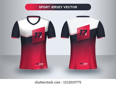 Football Jersey design template. Corporate Design, Soccer club uniform T-shirt front and back view.
