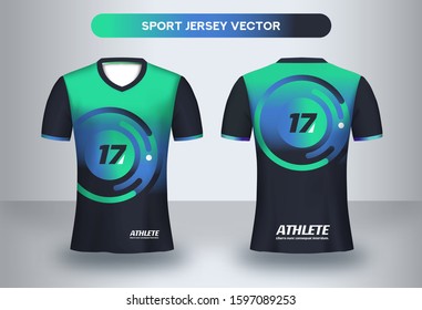 Football Jersey design template. Corporate Design, Soccer club uniform T-shirt front and back view.