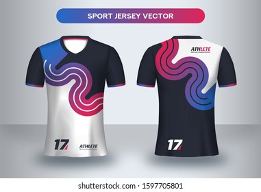 Football Jersey design template. Corporate Design, Soccer club uniform T-shirt front and back view.