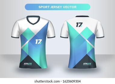Football Jersey design template. Corporate Design, Soccer club uniform T-shirt front and back view.