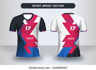 Football Jersey design template. Corporate Design, Soccer club uniform T-shirt front and back view.