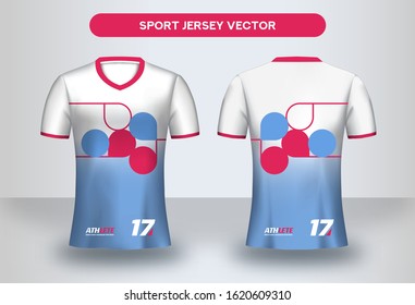 Football Jersey design template. Corporate Design, Soccer club uniform T-shirt front and back view.