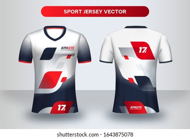 Football Jersey design template. Corporate Design, Soccer club uniform T-shirt front and back view.