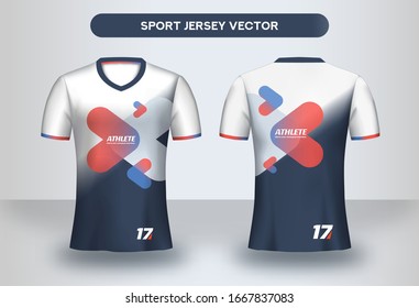 Football Jersey design template. Corporate Design, Soccer club uniform T-shirt front and back view.