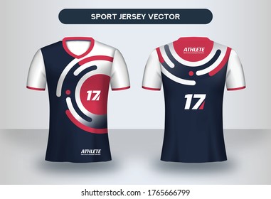 Football Jersey design template. Corporate Design, Soccer club uniform T-shirt front and back view.