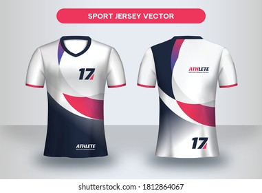Football Jersey design template. Corporate Design, Soccer club uniform T-shirt front and back view.
