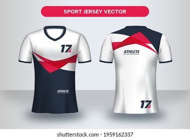 Football Jersey design template. Corporate Design, Soccer club uniform T-shirt front and back view.