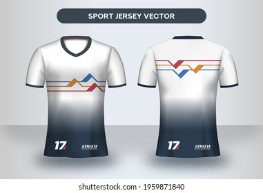 Football Jersey design template. Corporate Design, Soccer club uniform T-shirt front and back view.