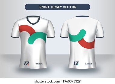 Football Jersey design template. Corporate Design, Soccer club uniform T-shirt front and back view.