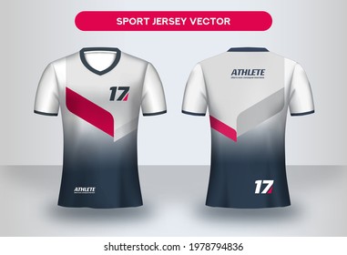 Football Jersey design template. Corporate Design, Soccer club uniform T-shirt front and back view.