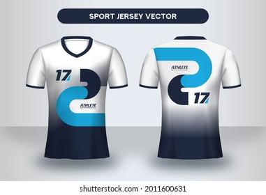Football Jersey design template. Corporate Design, Soccer club uniform T-shirt front and back view.