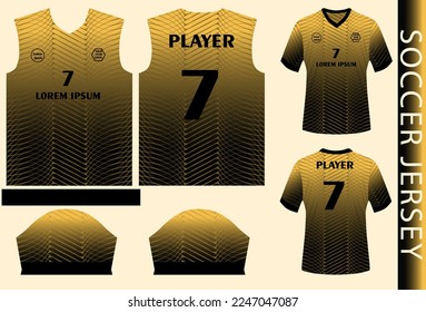 football jersey design template for sublimation printing with sewing pattern and mockup