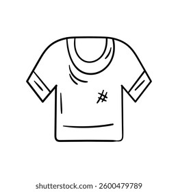 Football Jersey doodle icon with white background vector stock illustration