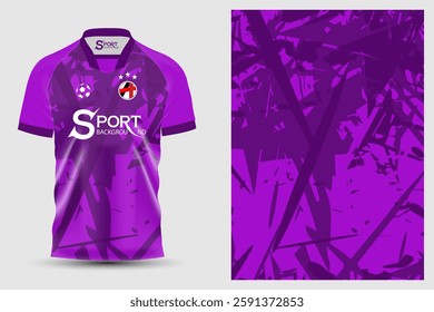 The football jersey features bright purple as the main color, with a modern and unique design. The collar and sleeves are dark purple to create a striking look.