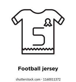 Football jersey icon vector isolated on white background, Football jersey transparent sign , sign and symbols in thin linear outline style