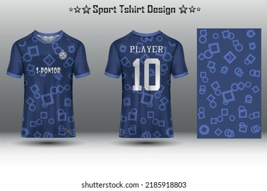 Football jersey mockup, soccer jersey mockup, cycling jersey mockup and sport jersey mockup with abstract geometric pattern Free Vector