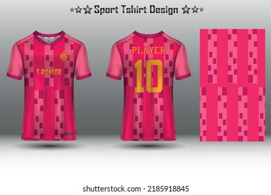 Football jersey mockup, soccer jersey mockup, cycling jersey mockup and sport jersey mockup with abstract geometric pattern Free Vector