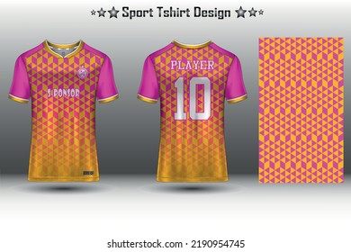 Football jersey mockup, soccer jersey mockup, cycling jersey mockup and sport jersey mockup with abstract geometric pattern