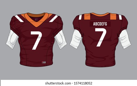 Simple Elegant American Football Jersey Template Stock Vector (Royalty  Free) 2315727709