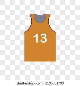 Football jersey vector icon on transparent background, Football jersey icon