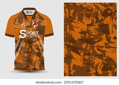 The football jerseys are primarily colored in light to dark brown with dynamic and modern graphic designs.