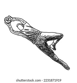 Football keeper (soccer) pointillism with ball isolated