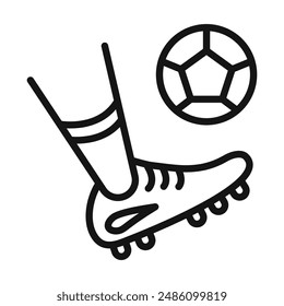 Football kick icon mark in filled style