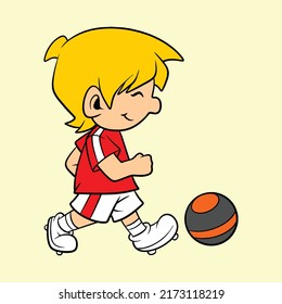 football kids hand drawing style 