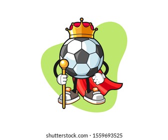 Football king cartoon. Mascot Character vector.