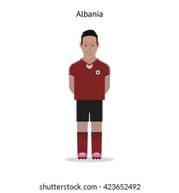 Football kit. Albania soccer player form.