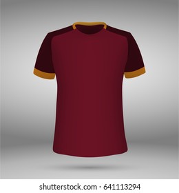 football kit of A.S. Roma, t-shirt template. soccer jersey. Vector illustration