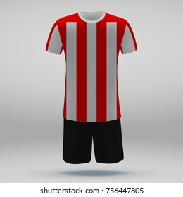 football kit of Athletic Bilbao, t-shirt template for soccer jersey. Vector illustration