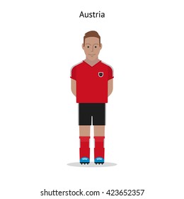 Football kit. Austria soccer player form.