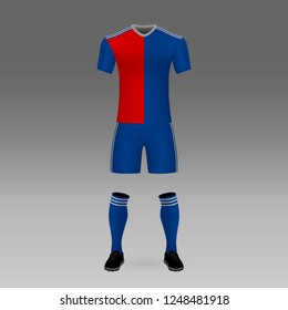 football kit Basel, shirt template for soccer jersey. Vector illustration