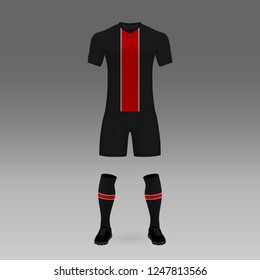 football kit Bayer Leverkusen, shirt template for soccer jersey. Vector illustration